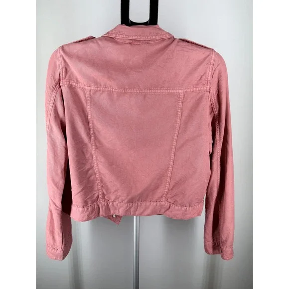 Gap Womens Utility Jacket Pink Dusty Rose Cropped Military Small - Picture 3 of 7
